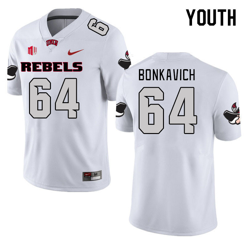 Youth #64 Will Bonkavich UNLV Rebels 2023 College Football Jerseys Stitched-White
